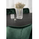 Ruokapöytä Dipp, 180x90cm, Musta + 6 tuolia Velvet Lyx, Vihreä