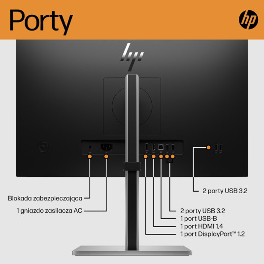 HP E-Series E24 G5 -tietokonenäyttö 60,5 cm (23,8") 1920 x 1080 pikseliä Full HD LED hopea, musta