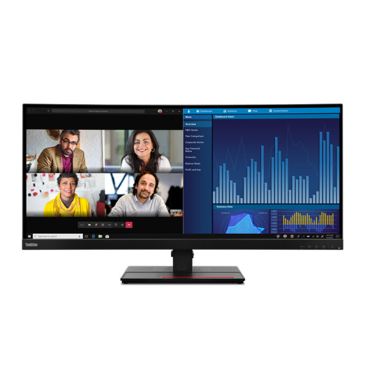 Lenovo ThinkVision P34w-20 34,14" IPS 21:9 4 ms 300 cd/m² Musta 60 Hz HDMI-portteja määrä 2