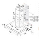 Whirlpool AKR 558/3 IX liesituuletin 428 m³/h Seinäasennus ruostumatonta terästä