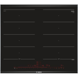 Bosch PXX675DC1E liesi Musta, ruostumaton teräs Sisäänrakennettu induktioliesi, jaettu alueisiin 4 vyöhykettä