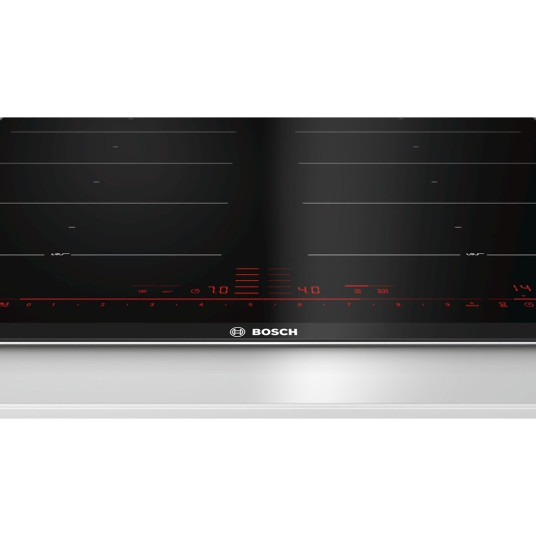 Bosch PXX675DC1E liesi Musta, ruostumaton teräs Sisäänrakennettu induktioliesi, jaettu alueisiin 4 vyöhykettä