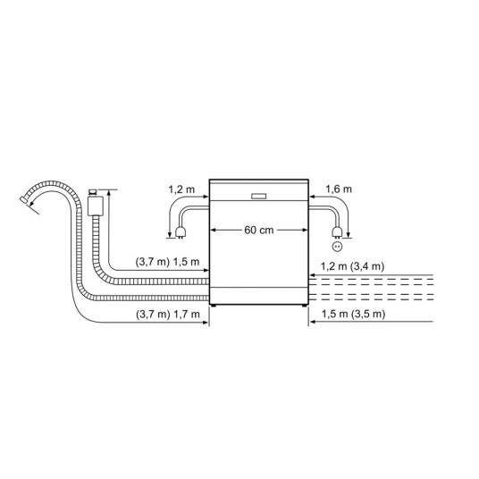 Bosch SMS25AI07E Vapaasti seisova astianpesukone 12 alustaa E