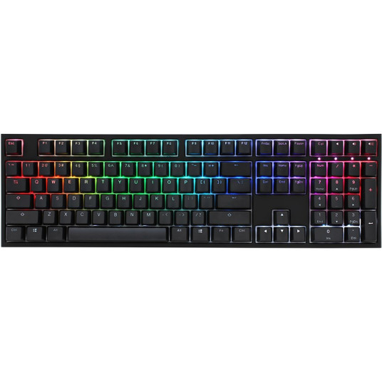 Ducky One 2 -taustavalaistu PBT-pelinäppäimistö, MX-musta, RGB-LED - musta