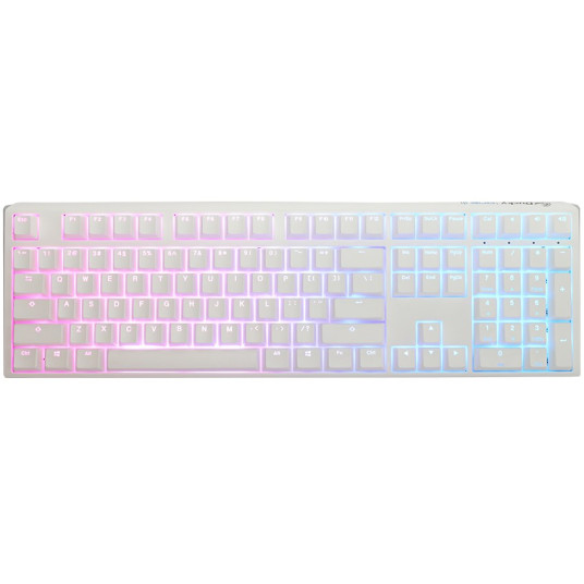 Ducky One 3 Aura White -pelinäppäimistö, RGB-LED - MX-ruskea