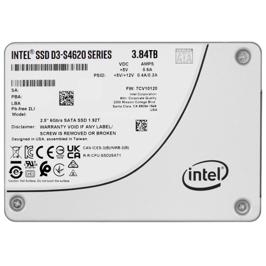 SSD Solidigm (Intel) S4620 3,84 Tt SATA 2,5" SSDSC2KG038TZ01 (DWPD jopa 5)