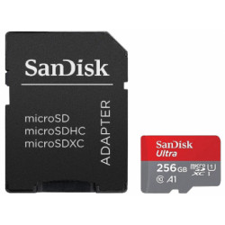 Sandisk Ultra microSDXC 256GB + sovitin Muistikortti