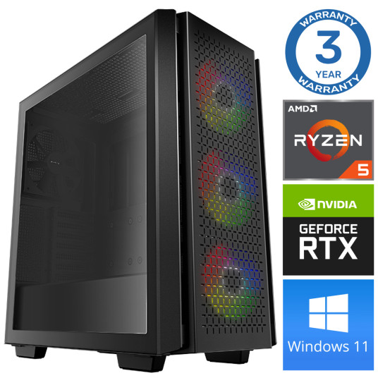 INTOP Ryzen 5 3600 32GB 240SSD M.2 NVME RTX4060Ti 8GB WIN11Pro