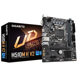 Gigabyte H510M H V2 1.0 M/B Prosessoriperhe Intel, Prosessorikanta LGA1200, DDR4 DIMM, Muistipaikat 2, Tuetut kiintolevyliitännät SATA, M.2, SATA-liittimien määrä 4, Piirisarja Intel H470 Express, Micro ATX