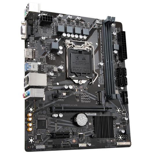 Gigabyte H510M H V2 1.0 M/B Prosessoriperhe Intel, Prosessorikanta LGA1200, DDR4 DIMM, Muistipaikat 2, Tuetut kiintolevyliitännät SATA, M.2, SATA-liittimien määrä 4, Piirisarja Intel H470 Express, Micro ATX