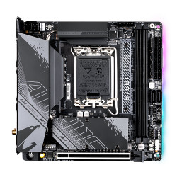 Gigabyte B760I AORUS PRO 1.0 Prosessoriperhe Intel, Prosessorikanta LGA1700, DDR5 DIMM, Muistipaikat 2, Tuetut kiintolevyliitännät SATA, M.2, SATA-liittimien määrä 2, Piirisarja Intel B760 Express, Mini-ITX