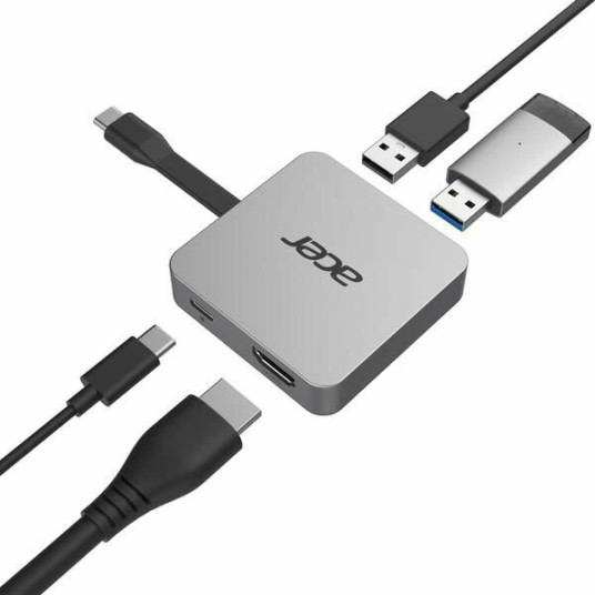 Acer-telakointiasema 4 in1, HDMI, 2xUSB3.2, USB-C, harmaa