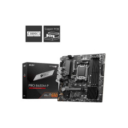 Emolevy|MSI|AMD B650|SAM5|Mikro-ATX|Muisti DDR5|Muistipaikat 4|2xPCI-Express 1x|1xPCI-Express 16x|2xM.2|1x15pin D-sub|1xHDMI|1xDisplayPort|4xUSB 2.0|4xUSB1x3 /2|1xRJ45|3xAudioportti|PROB650M-P