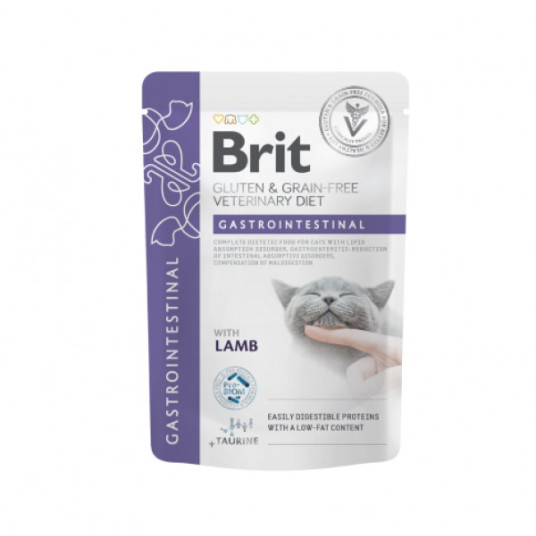 Brit GF Veterinary Diets -purkkiruokalaukku kissoille. Ruoansulatuskanava - Vähärasvainen 85g
