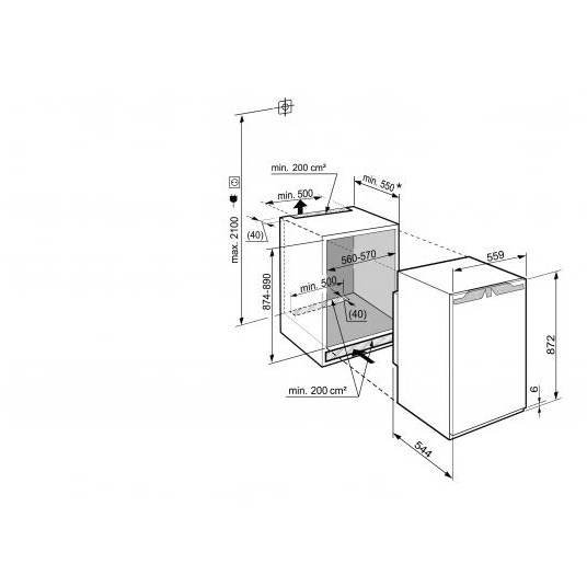 Sisäänrakennettu jääkaappi LIEBHERR SIBP 1650