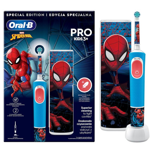 sähköposti hammasharja Oral-B Spiderman, matkalaukku