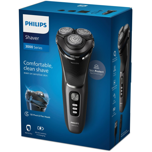 Philips Shaver 3000 Series S3343/13 Märkä ja kuiva sähköinen parranajokone