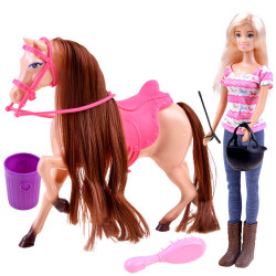Anlily Doll Jockey hevosella + tarvikkeet ZA3919