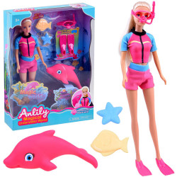 Anlily Doll, uimari, sukeltaja, jolla on Dolphin ZA3923