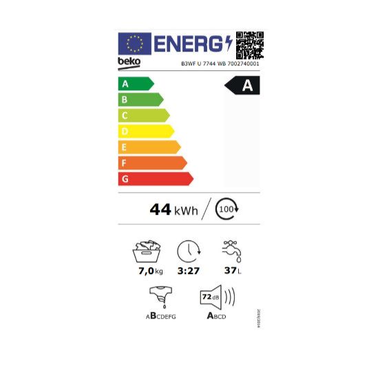 Pyykinpesukone BEKO B3WFU7744WB