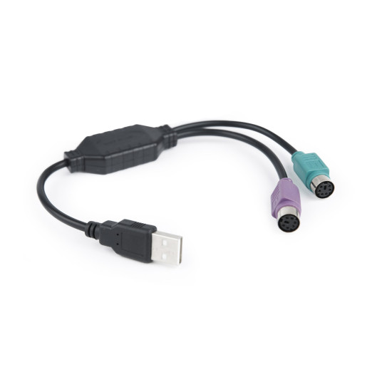 Gembird UAPS12-BK PS/2 kaapeli 0,3 m 2x 6-p Mini-DIN USB A Musta, vihreä, violetti