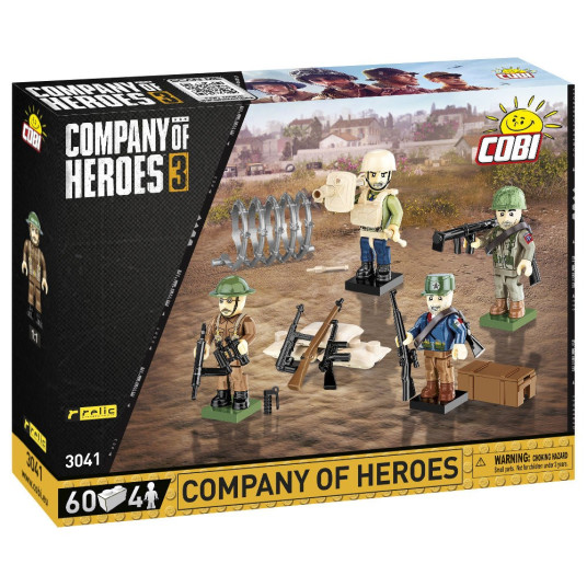 COBI 3041 Company of Heroes 3. Figuurit 4 sotilasta tarvikkeineen 60 klocków