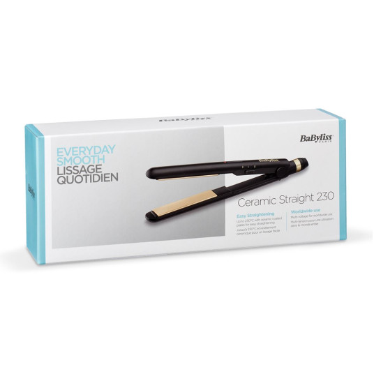 BABYLISS Hiusten suoristusrauta ST089E Keraaminen lämmitysjärjestelmä, Lämpötila (min) 200 °C, Lämpötila (max) 230 °C, Lämmitysasteluku 2, Musta