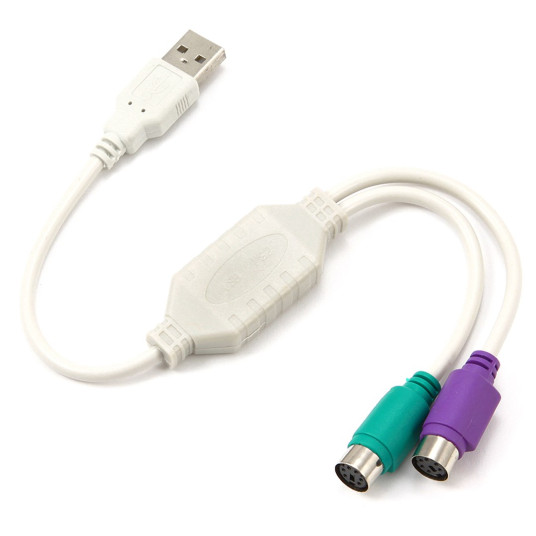 Gembird UAPS12 PS/2 kaapeli 0,3 m 2x 6-p Mini-DIN USB A Valkoinen