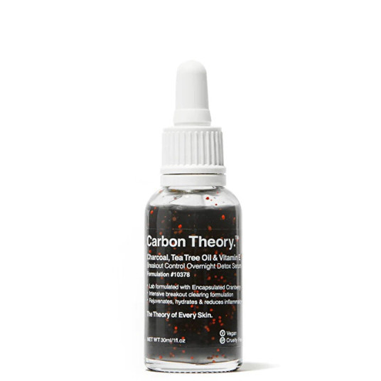 Carbon Theory - Noční detoxikační seerum puuhiili, teepuuöljy ja E-vitamiini Breakout Control (Yön Detox Serum) 30 ml