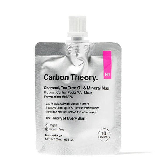 Carbon Theory - Minerální bahenní maska hiili, teepuuöljy ja mineraalimuta Breakout Control (kasvojen märkänaamio) 50 ml
