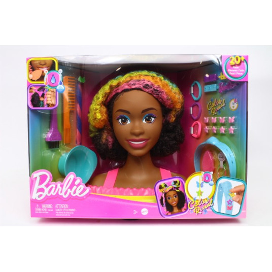 Barbie Styling Head Neon Rainbow Kiharat hiukset HMD79 MATTEL
