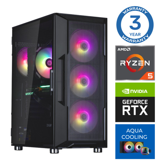 INTOP AQUA Ryzen 5 7600X 16GB DDR5 1TB SSD M.2 NVME RTX3060 12GB no-OS