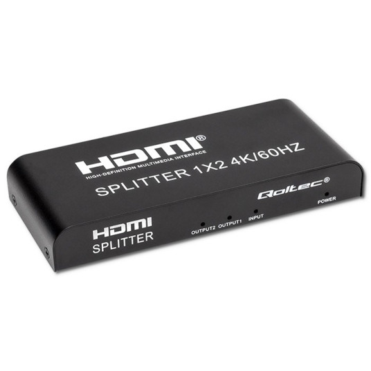 Qoltec 51797 Active HDMI Splitter 2 x HDMI 4K x 2K | 6 Gb/s | 60 Hz