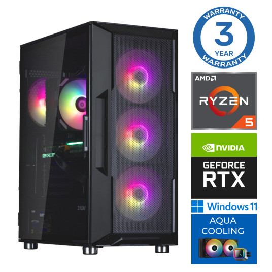 INTOP AQUA Ryzen 5 7600X 16GB DDR5 2TB SSD M.2 NVME RTX3060 12GB WIN11