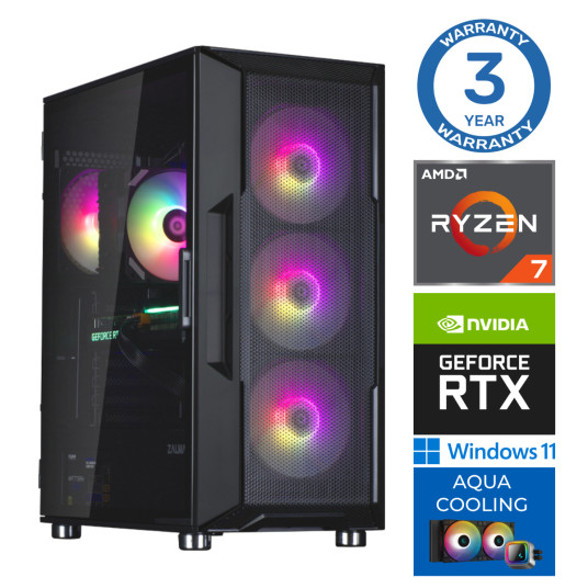 INTOP AQUA Ryzen 7 7700X 32GB DDR5 500SSD M.2 NVME RTX4060Ti 8GB WIN11