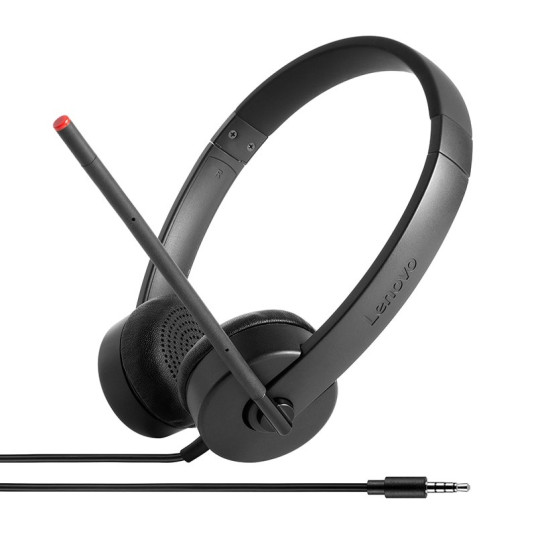 Lenovo Stereo Analog Handsfree langallinen silmukalla Office / Call Center musta