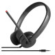 Lenovo Stereo Analog Handsfree langallinen silmukalla Office / Call Center musta