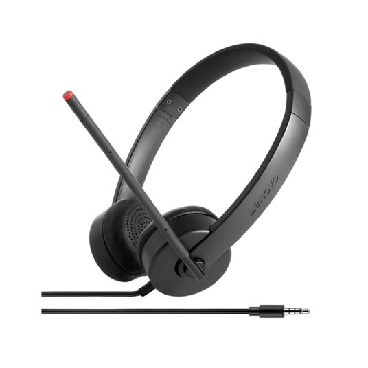 Lenovo Stereo Analog Handsfree langallinen silmukalla Office / Call Center musta