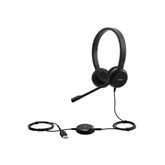 Lenovo Pro Wired Stereo VOIP Handsfree langallinen silmukalla Office / Call Center musta