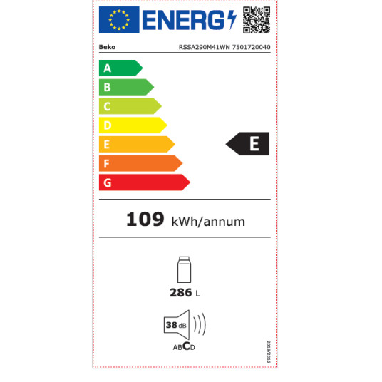 Jääkaappi BEKO RSSA290M41WN