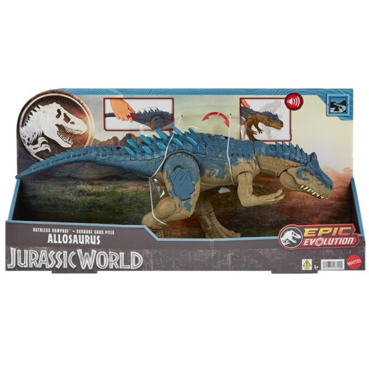 Jurassic World Allosaurus Scary Attack Dinosaur with HRX50 MATTEL -ominaisuus