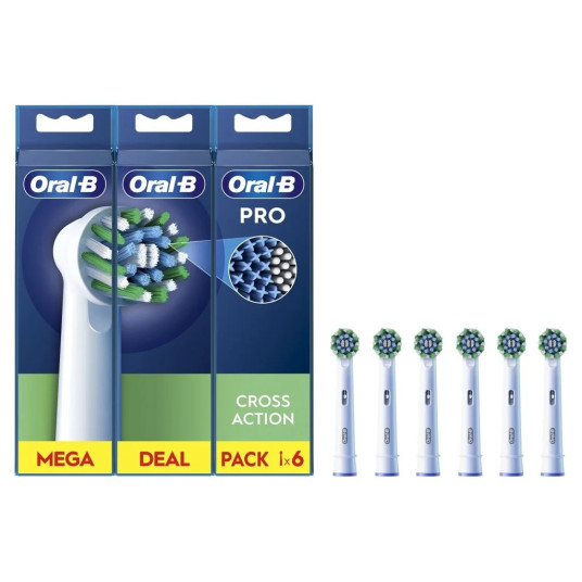 Oral-B Cross Action Pro, hammasharjan kärjet, 6 kpl.