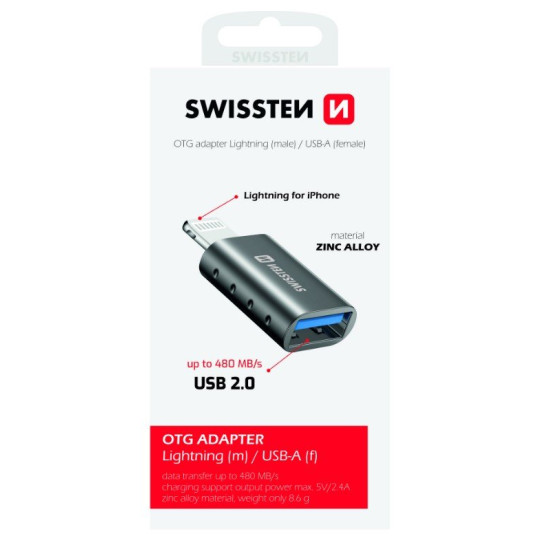 Swissten OTG Adapter Lightning to USB Connection