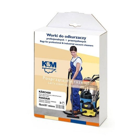 K&M KM-QUNI31.A Pölypussit pölynimuriin KARCHER / MAKITA