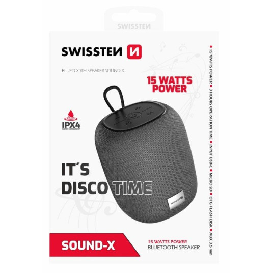 Swissten SOUND-X kannettava Bluetooth-kaiutin USB / Micro SD / 15 W / AUX