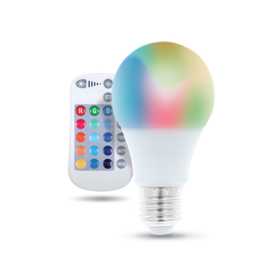 Forever Light E27 LED-lamppu A60 / 9W / 720 lm / 3000K / RGB / valkoinen