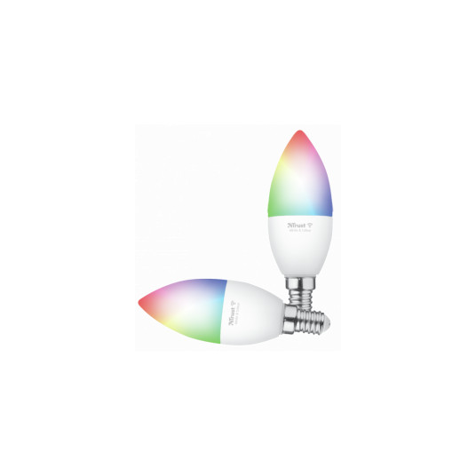 Trust Smart WiFi LED-kynttilä E14 valkoinen ja värillinen (kaksipakkainen) LED-lamppu