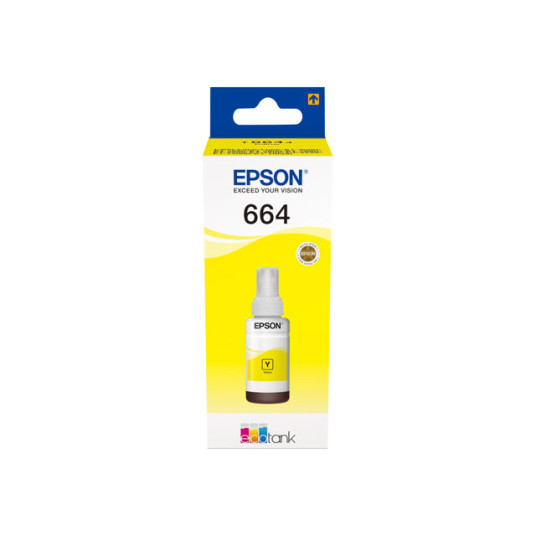 Epson T664 EcoTank -mustepullo, keltainen