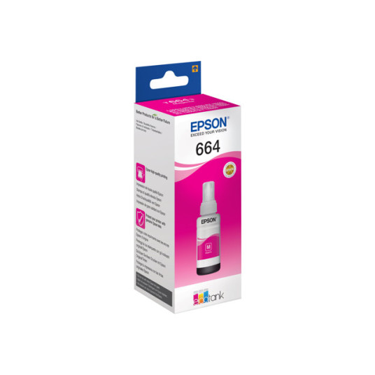 Epson T664 EcoTank -mustepullo, magenta