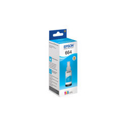 Epson T664 EcoTank -mustepullo, syaani